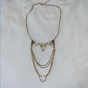 Gold Necklace w/ Aztec Triangles